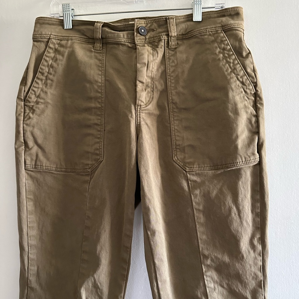 La Vie Rebecca Taylor Stretch Brushed Twill Army Green Relaxed Jogger size 29 - Picture 5 of 9